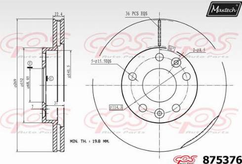 Maxtech 875376.0000 - Bremžu diski autodraugiem.lv