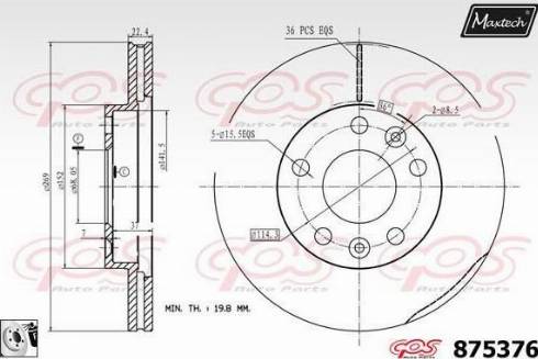 Maxtech 875376.0080 - Bremžu diski autodraugiem.lv