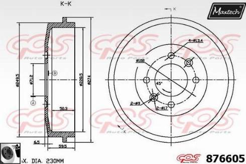 Maxtech 876605.0060 - Bremžu trumulis autodraugiem.lv