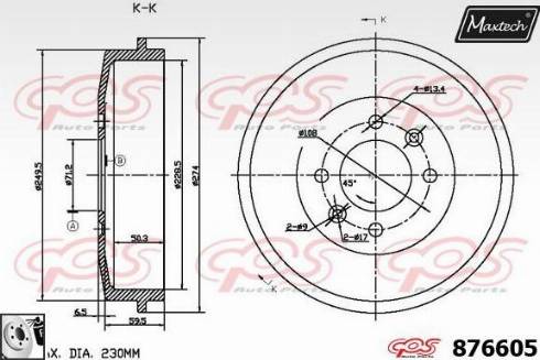 Maxtech 876605.0080 - Bremžu trumulis autodraugiem.lv