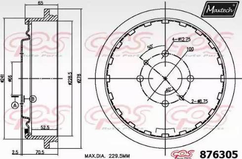 Maxtech 876305.0000 - Bremžu trumulis autodraugiem.lv