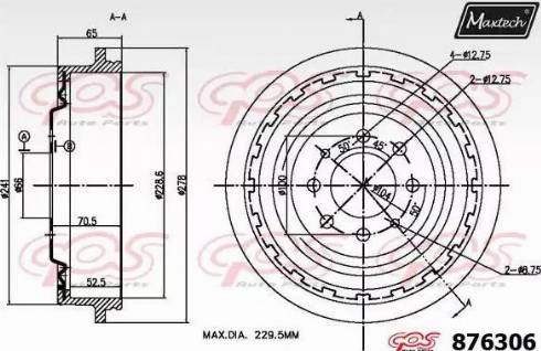 Maxtech 876306.0000 - Bremžu trumulis autodraugiem.lv