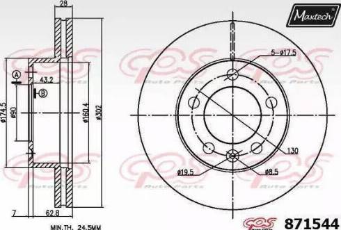 Maxtech 871544.0000 - Bremžu diski autodraugiem.lv