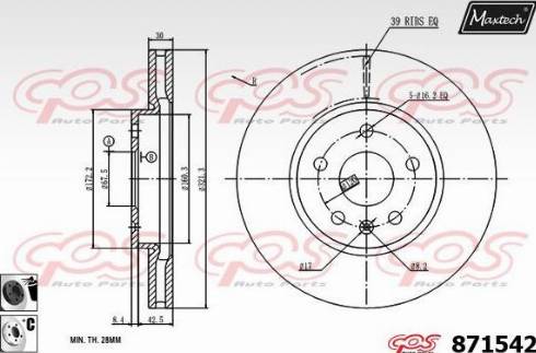 Maxtech 871542.6060 - Bremžu diski autodraugiem.lv