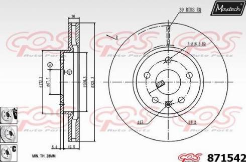 Maxtech 871542.6980 - Bremžu diski autodraugiem.lv