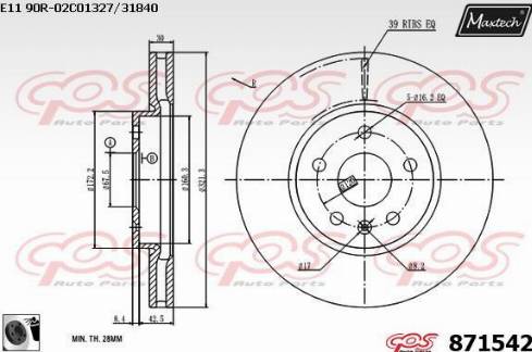 Maxtech 871542.0060 - Bremžu diski autodraugiem.lv