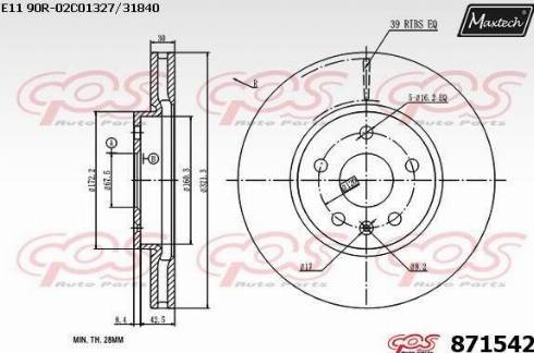 Maxtech 871542.0000 - Bremžu diski autodraugiem.lv