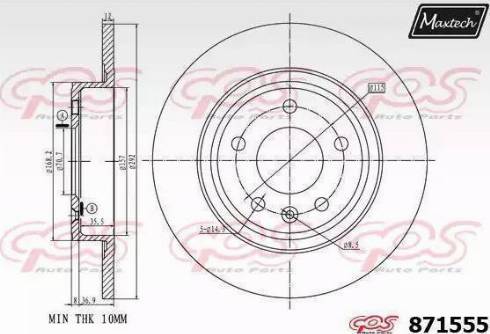 Maxtech 871555.0000 - Bremžu diski autodraugiem.lv