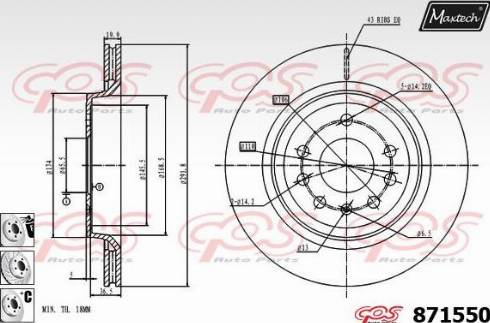 Maxtech 871550.6980 - Bremžu diski autodraugiem.lv