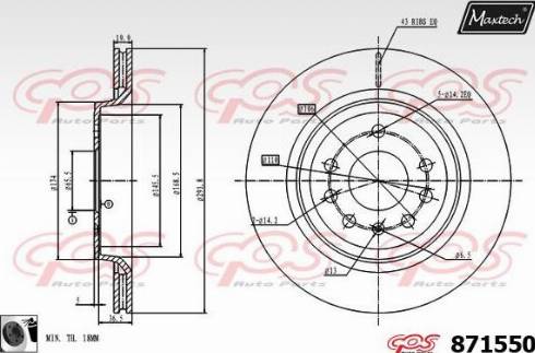 Maxtech 871550.0060 - Bremžu diski autodraugiem.lv