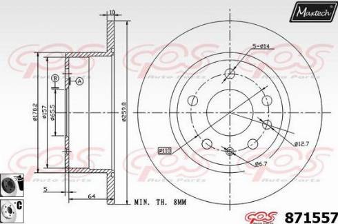 Maxtech 871557.6060 - Bremžu diski autodraugiem.lv