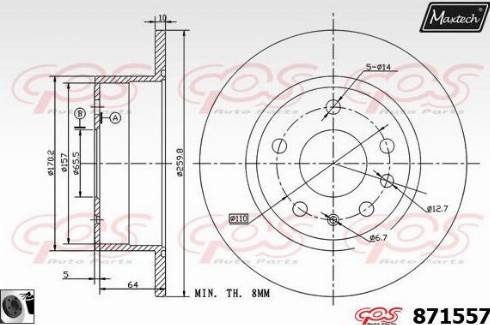 Maxtech 871557.0060 - Bremžu diski autodraugiem.lv