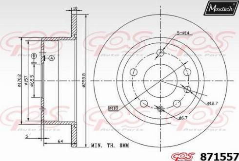 Maxtech 871557.0000 - Bremžu diski autodraugiem.lv