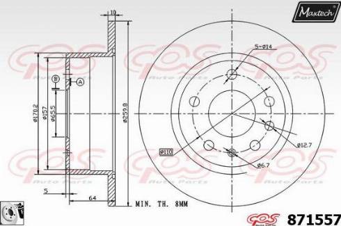 Maxtech 871557.0080 - Bremžu diski autodraugiem.lv