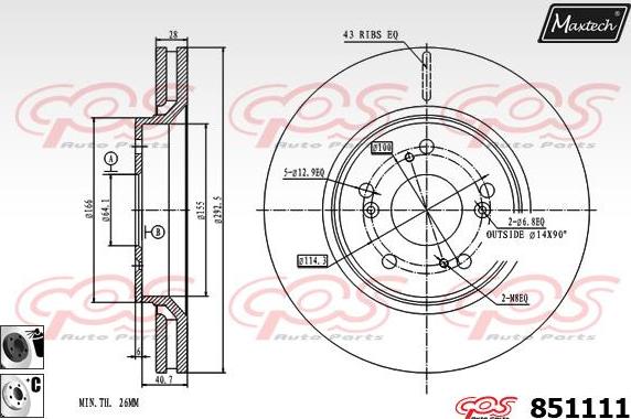 Maxtech 871557 - Bremžu diski autodraugiem.lv