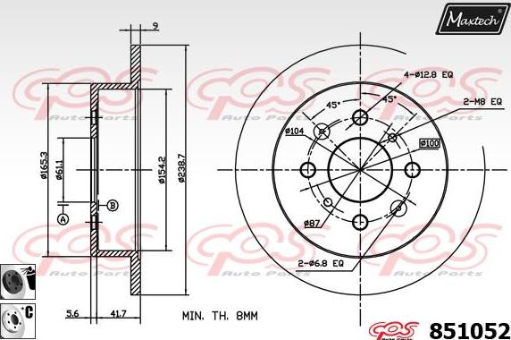 Maxtech 871516 - Bremžu diski autodraugiem.lv