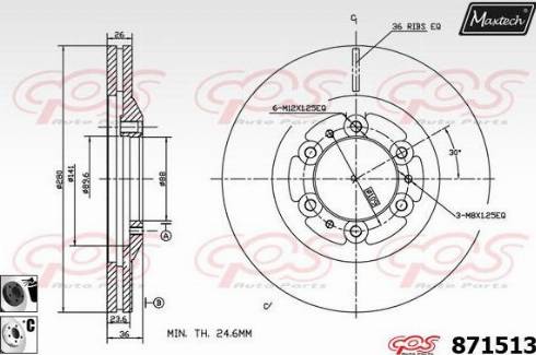 Maxtech 871513.6060 - Bremžu diski autodraugiem.lv