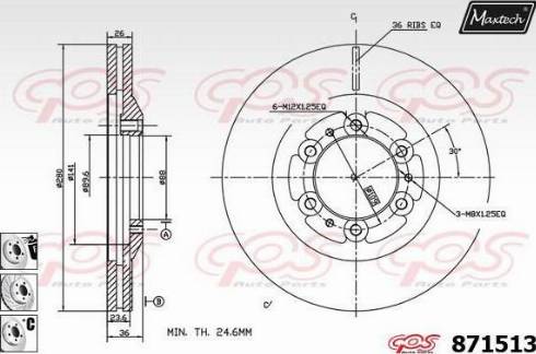 Maxtech 871513.6880 - Bremžu diski autodraugiem.lv