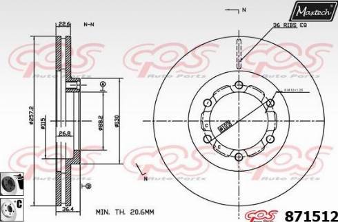 Maxtech 871512.6060 - Bremžu diski autodraugiem.lv