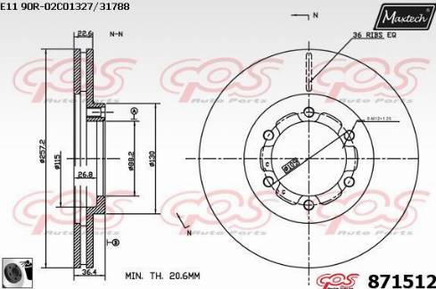 Maxtech 871512.0060 - Bremžu diski autodraugiem.lv