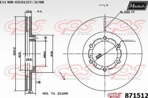 Maxtech 871512.0000 - Bremžu diski autodraugiem.lv