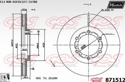 Maxtech 871512.0080 - Bremžu diski autodraugiem.lv