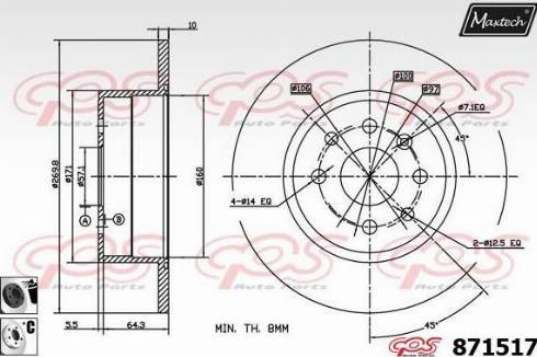 Maxtech 871517.6060 - Bremžu diski autodraugiem.lv