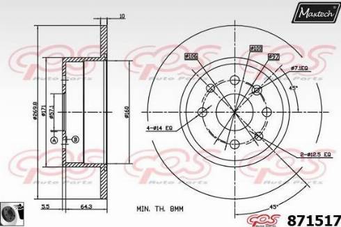 Maxtech 871517.0060 - Bremžu diski autodraugiem.lv