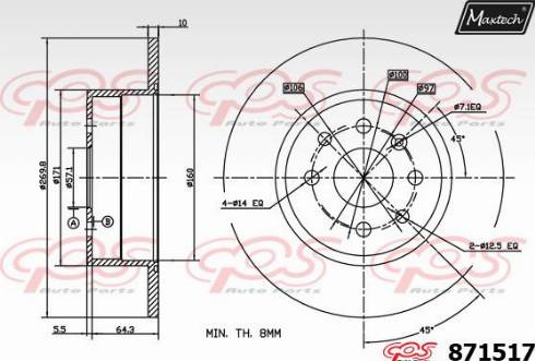 Maxtech 871517.0000 - Bremžu diski autodraugiem.lv