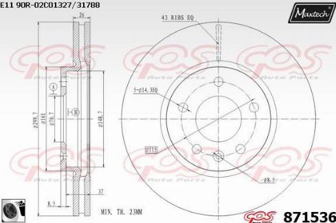 Maxtech 871536.0060 - Bremžu diski autodraugiem.lv