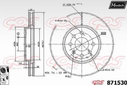 Maxtech 871530.6060 - Bremžu diski autodraugiem.lv