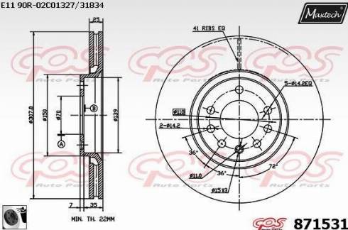 Maxtech 871531.0060 - Bremžu diski autodraugiem.lv