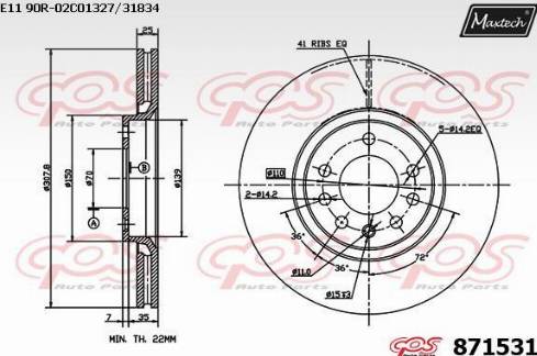 Maxtech 871531.0000 - Bremžu diski autodraugiem.lv