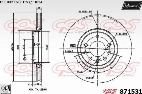 Maxtech 871531.0080 - Bremžu diski autodraugiem.lv