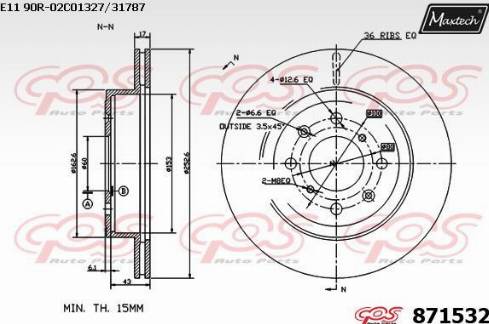 Maxtech 871532.0000 - Bremžu diski autodraugiem.lv