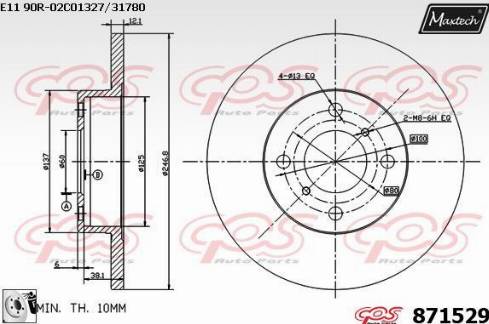 Maxtech 871529.0080 - Bremžu diski autodraugiem.lv