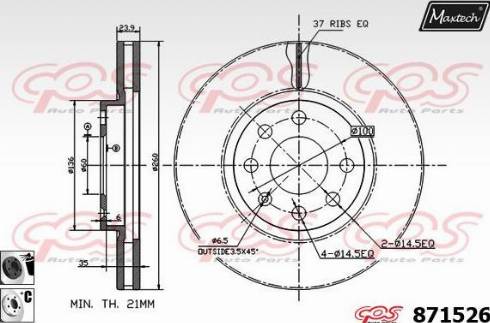 Maxtech 871526.6060 - Bremžu diski autodraugiem.lv