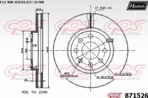 Maxtech 871526.0000 - Bremžu diski autodraugiem.lv