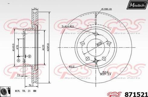 Maxtech 871521.0060 - Bremžu diski autodraugiem.lv