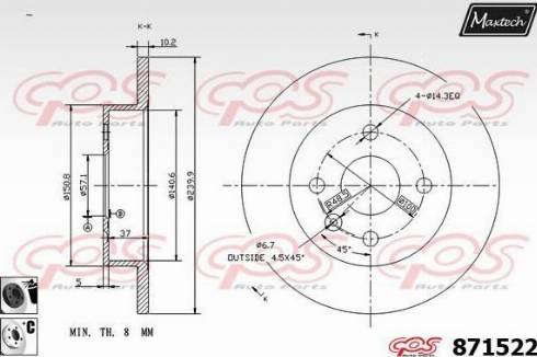 Maxtech 871522.6060 - Bremžu diski autodraugiem.lv