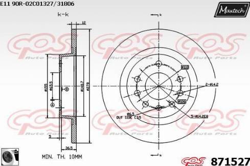 Maxtech 871527.0060 - Bremžu diski autodraugiem.lv