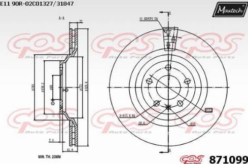 Maxtech 871099.0000 - Bremžu diski autodraugiem.lv