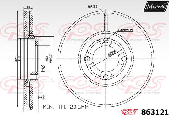 Maxtech 871099 - Bremžu diski autodraugiem.lv