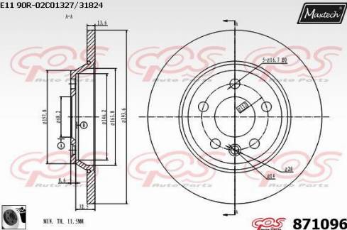 Maxtech 871096.0060 - Bremžu diski autodraugiem.lv