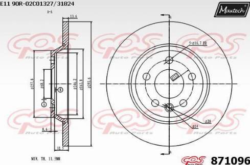 Maxtech 871096.0000 - Bremžu diski autodraugiem.lv