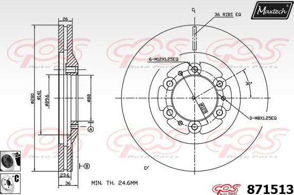 Maxtech 871096 - Bremžu diski autodraugiem.lv