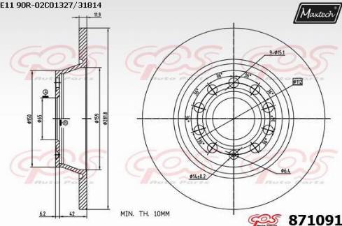 Maxtech 871091.0000 - Bremžu diski autodraugiem.lv