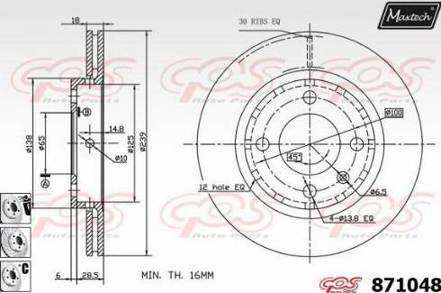 Maxtech 871048.6980 - Bremžu diski autodraugiem.lv