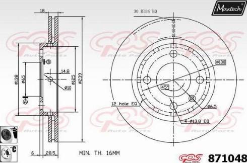 Maxtech 871048.6060 - Bremžu diski autodraugiem.lv