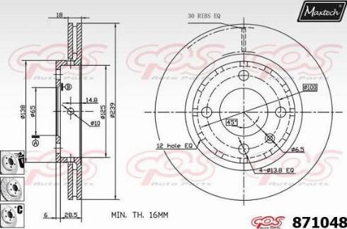 Maxtech 871048.6880 - Bremžu diski autodraugiem.lv